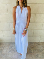 White Halter Dress