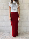 Burgundy Knit Maxi Skirt