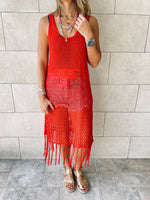 Rouge Festival Crochet Dress