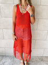 Rouge Festival Crochet Dress