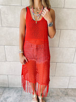 Rouge Festival Crochet Dress
