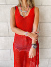 Rouge Festival Crochet Dress