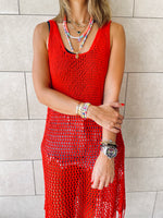 Rouge Festival Crochet Dress