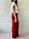 Burgundy Knit Maxi Skirt