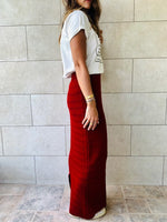 Burgundy Knit Maxi Skirt