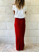Burgundy Knit Maxi Skirt