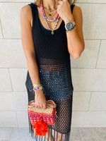 Black Festival Crochet Dress