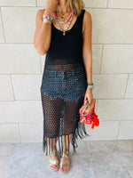 Black Festival Crochet Dress