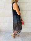 Black Festival Crochet Dress