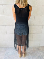 Black Festival Crochet Dress