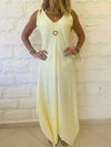 Yellow Shoulder Tie Dress