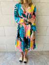 Citrus Printed Tiered Dress