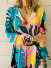 Citrus Printed Tiered Dress