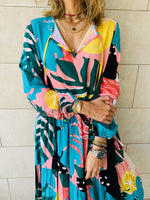 Citrus Printed Tiered Dress