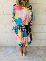 Citrus Printed Tiered Dress