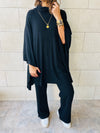 Black Poncho Set