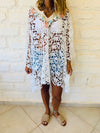 White Zakynthos Embellished Coverup