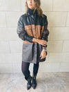 Camel Colour Block Leather Shirt
