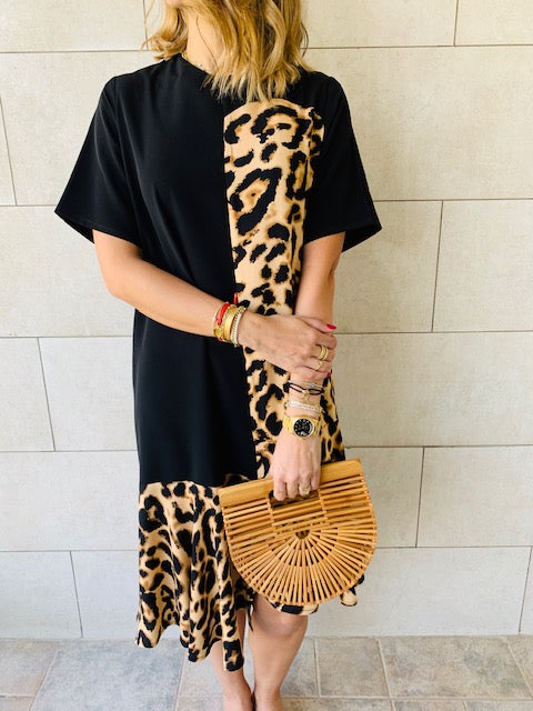 Multi Leopard Smock Dress