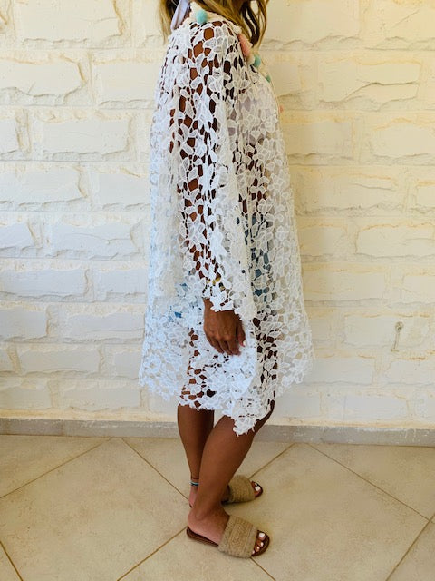 White Zakynthos Embellished Coverup