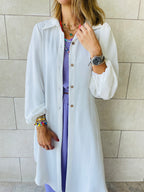 White Asymmetric Throw On Shirt