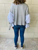 Grey Combined Shirt Sleeve Sweater