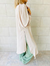 Beige Asymmetric Throw On Shirt