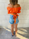 Orange Back Ribbon Top