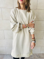 Beige Sweatshirt Dress