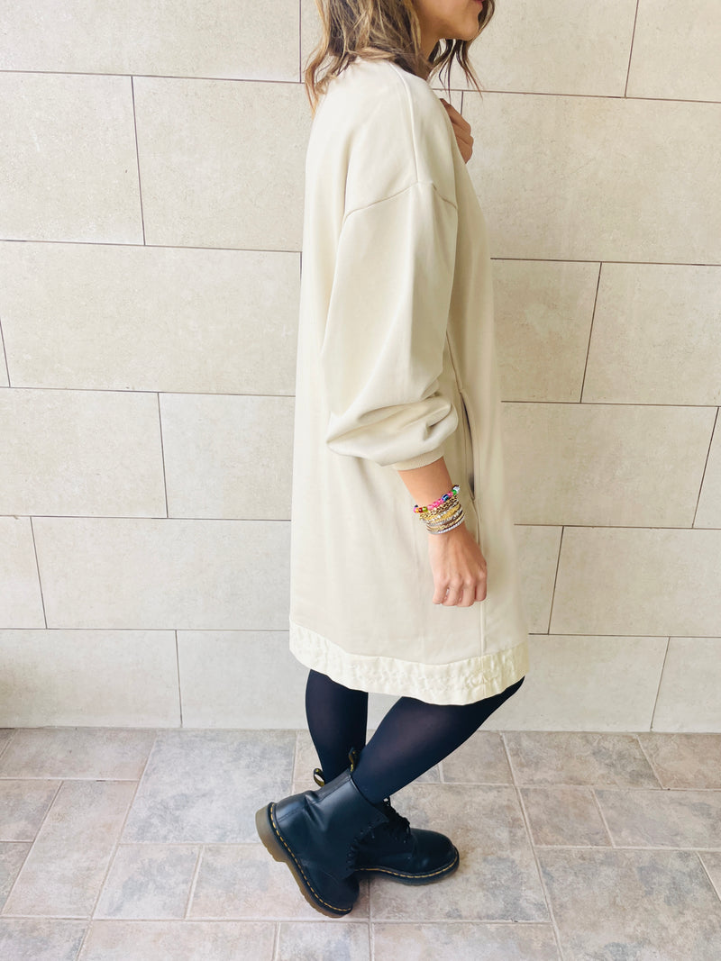 Beige Sweatshirt Dress