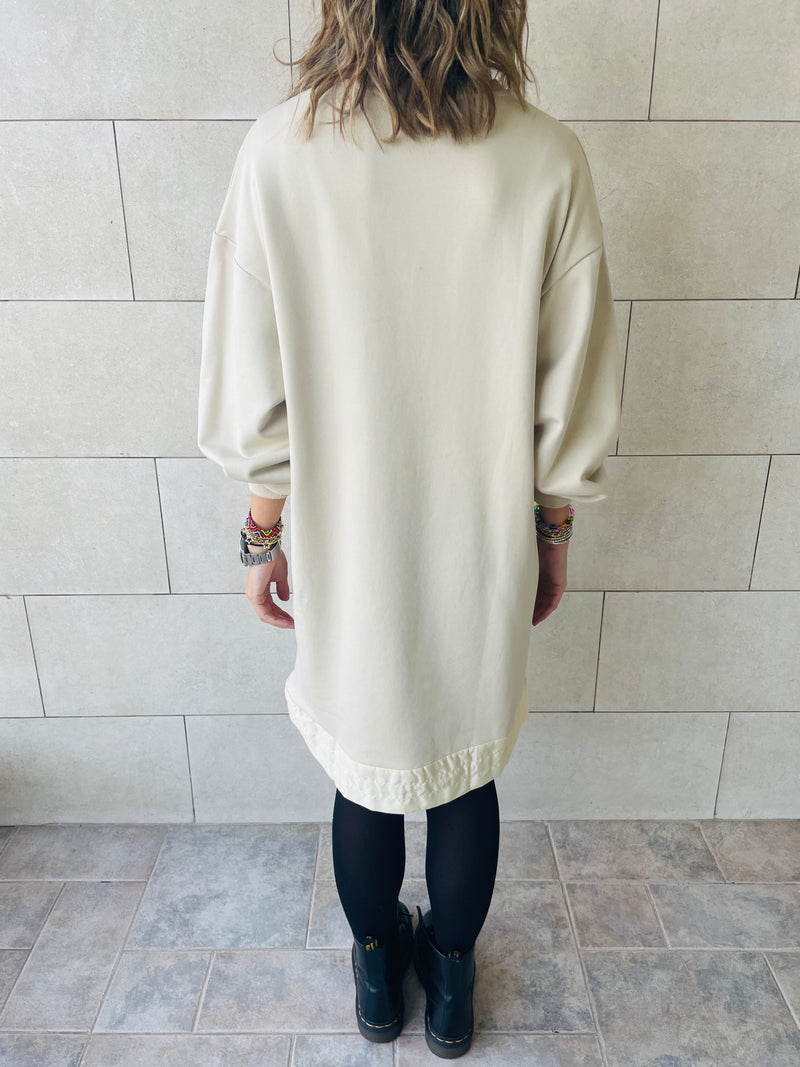 Beige Sweatshirt Dress