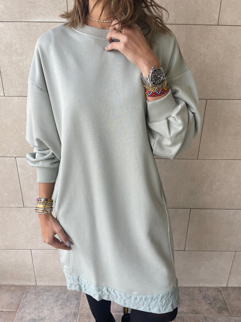 Sage Sweatshirt Dress