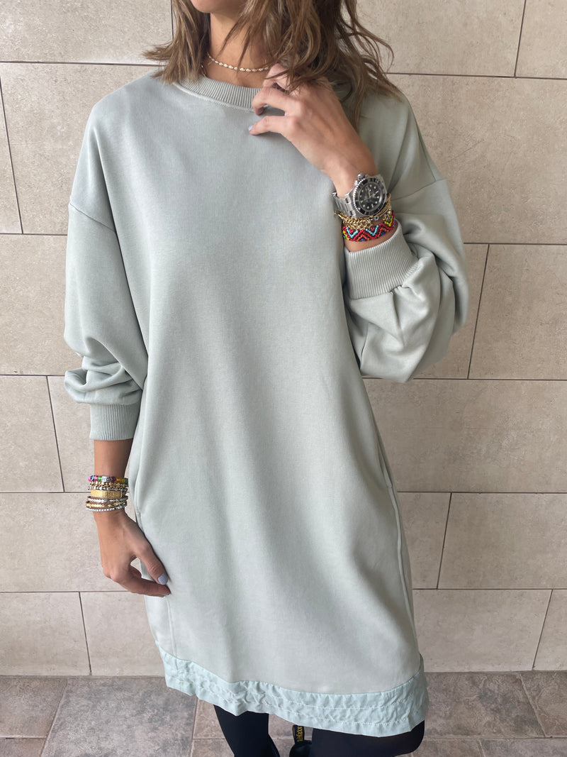 Sage Sweatshirt Dress