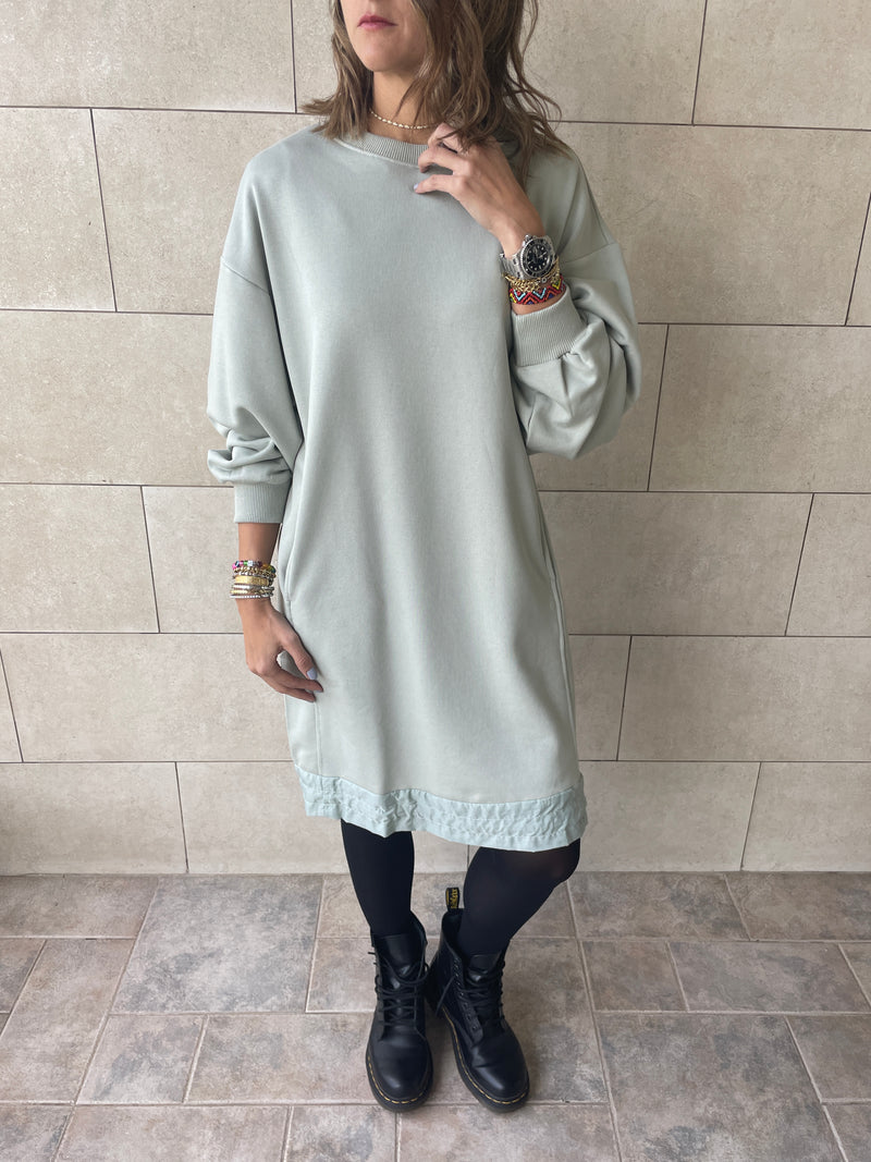 Sage Sweatshirt Dress