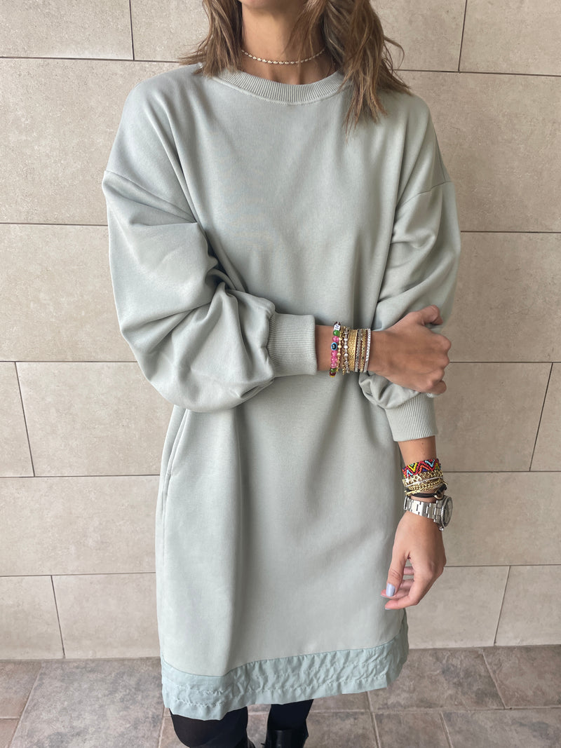 Sage Sweatshirt Dress