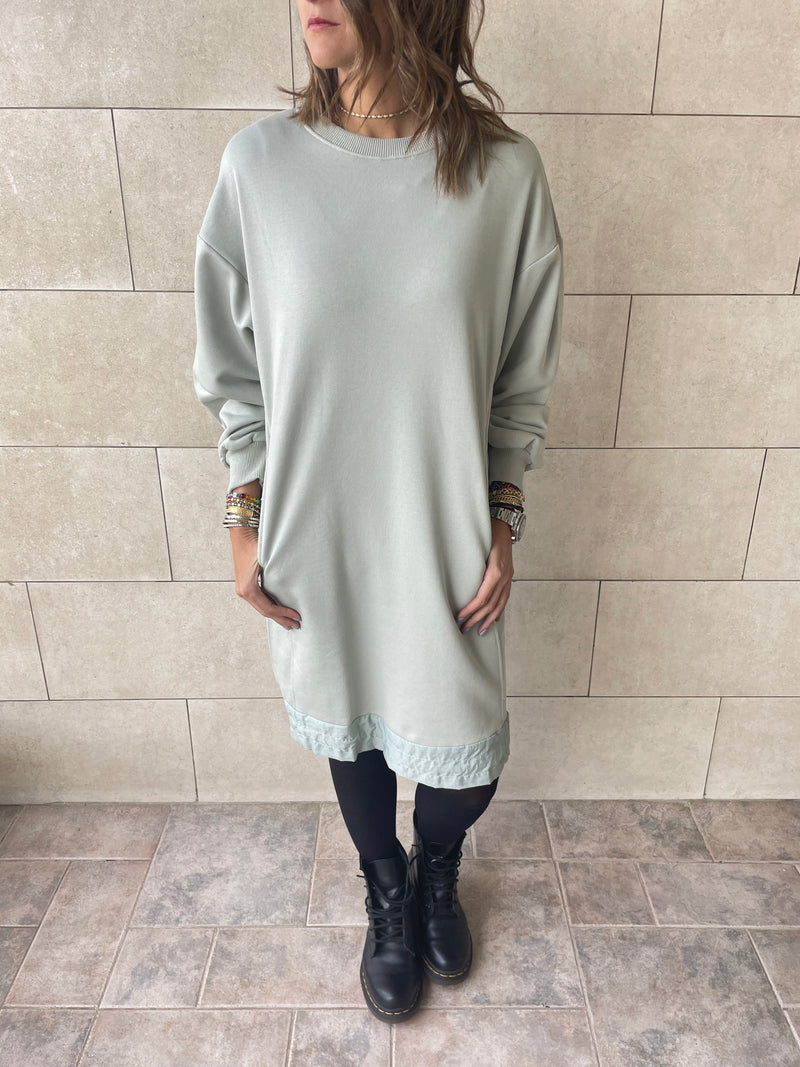 Sage Sweatshirt Dress
