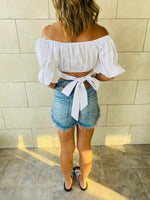 White Back Ribbon Top