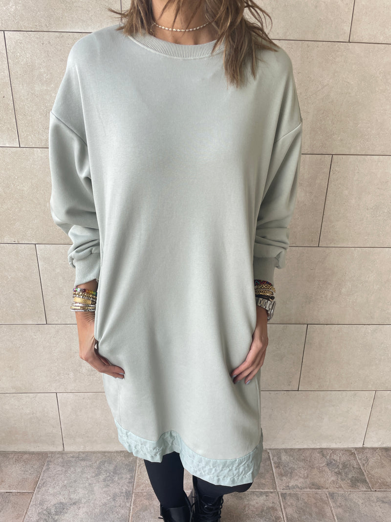 Sage Sweatshirt Dress