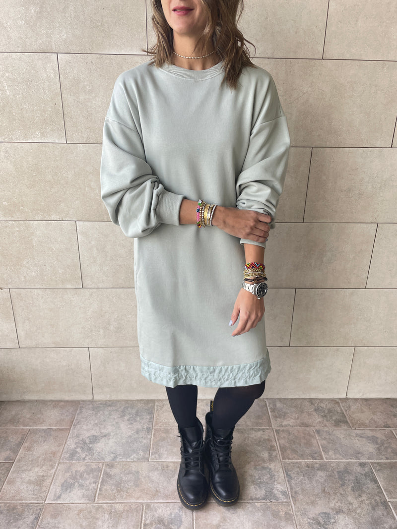 Sage Sweatshirt Dress