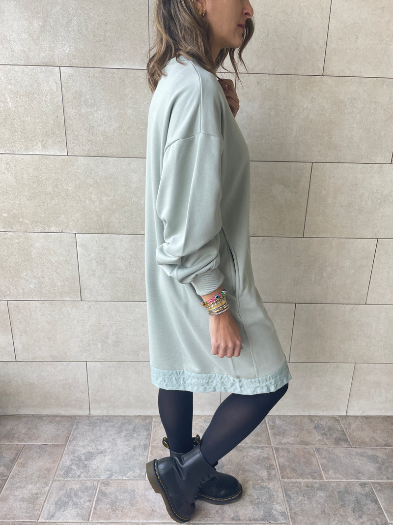 Sage Sweatshirt Dress