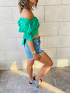 Green Back Ribbon Top