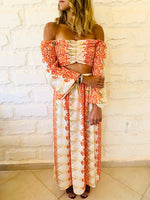 Orange Confetti Chiffon Set