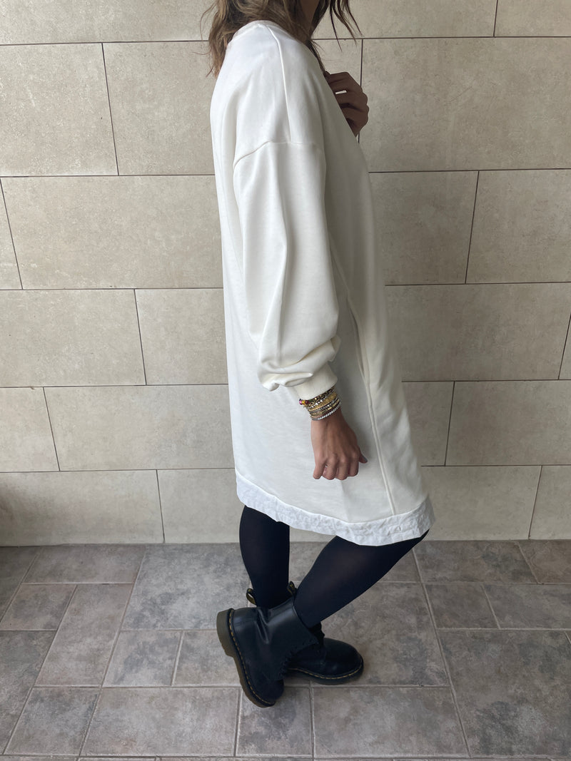 White Sweatshirt Dress