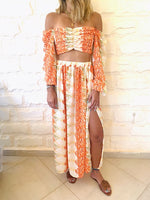 Orange Confetti Chiffon Set