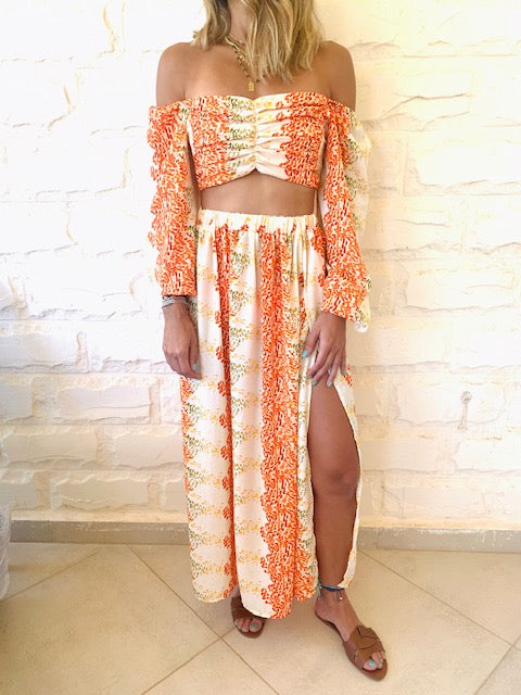 Orange Confetti Chiffon Set