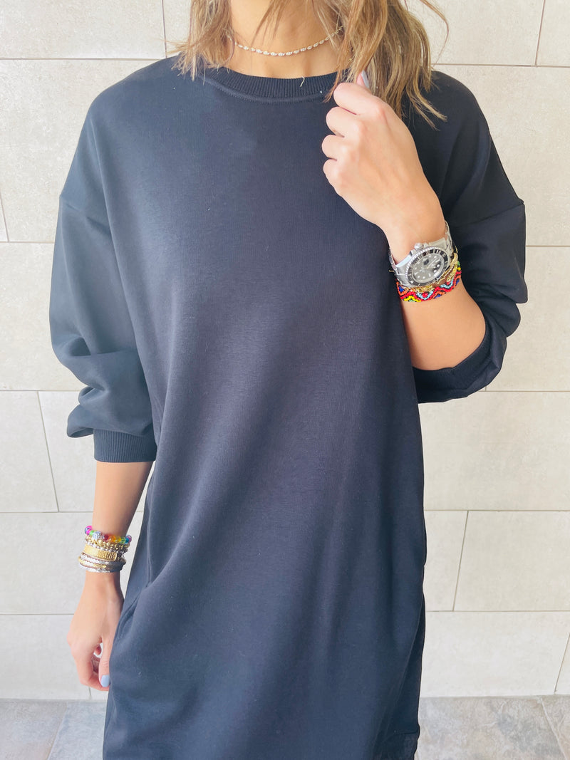 Black Sweatshirt Dress