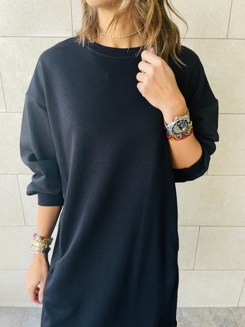 Black Sweatshirt Dress