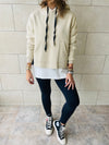 Beige Combined Hoodie