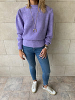 Lilac Open Back Tie Pullover