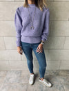 Lilac Open Back Tie Pullover